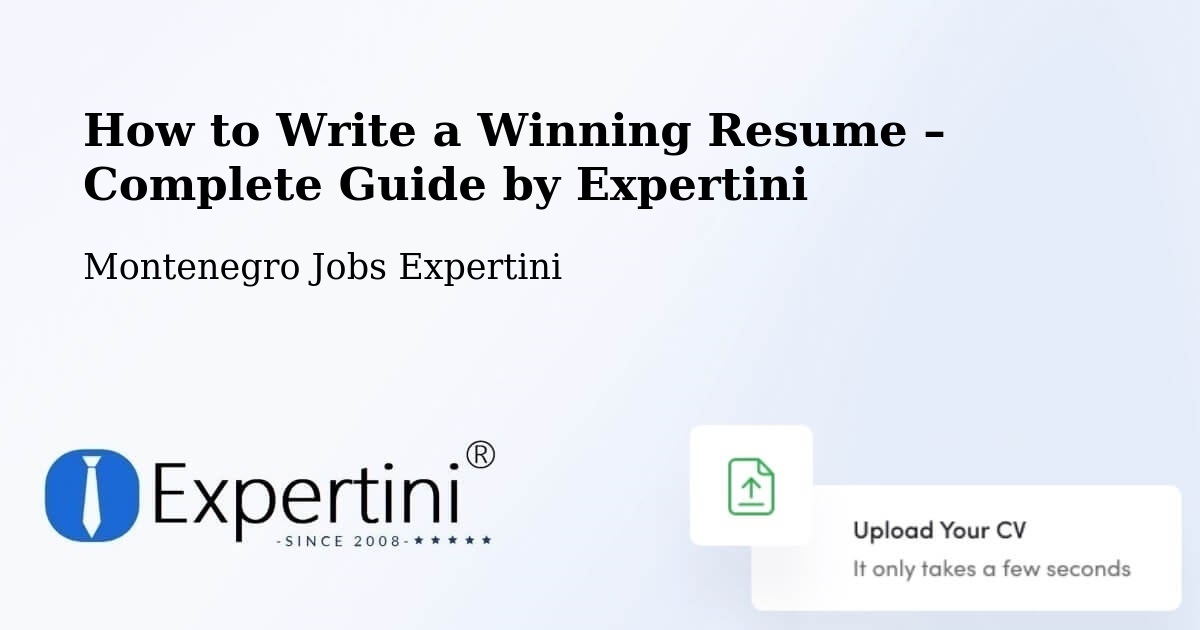 Resume Writing Guide for Job Seekers – Dobrota - Dobrota, Montenegro Jobs Expertini